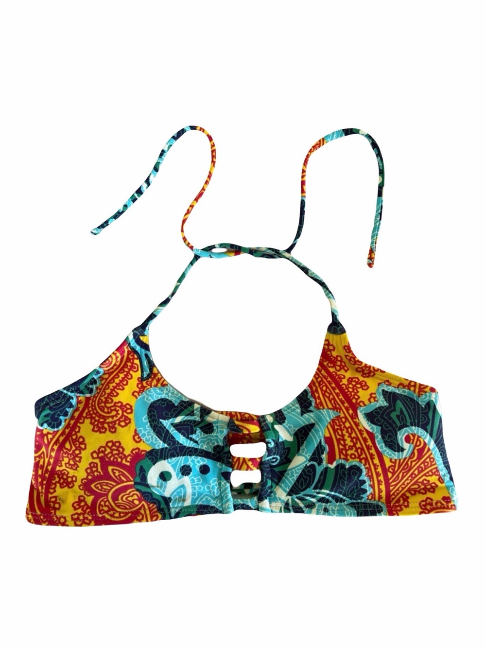 Midori Bikinis Caico Colorful Paisley Boho Strappy Mau Loa Top Size Small S